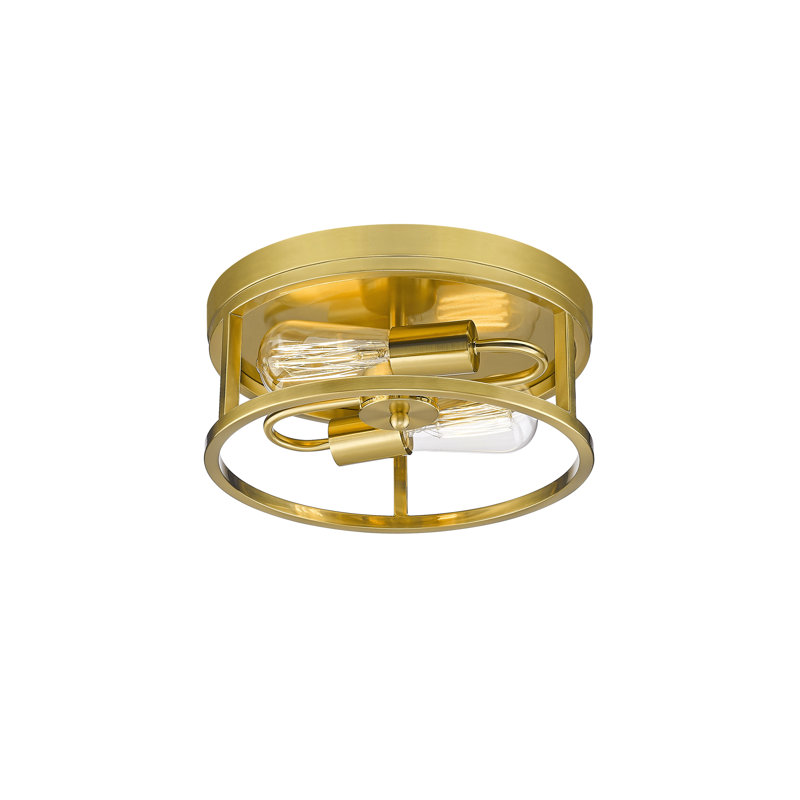 Transitional 2 Light Iron Gold Flush Mount, Gold
