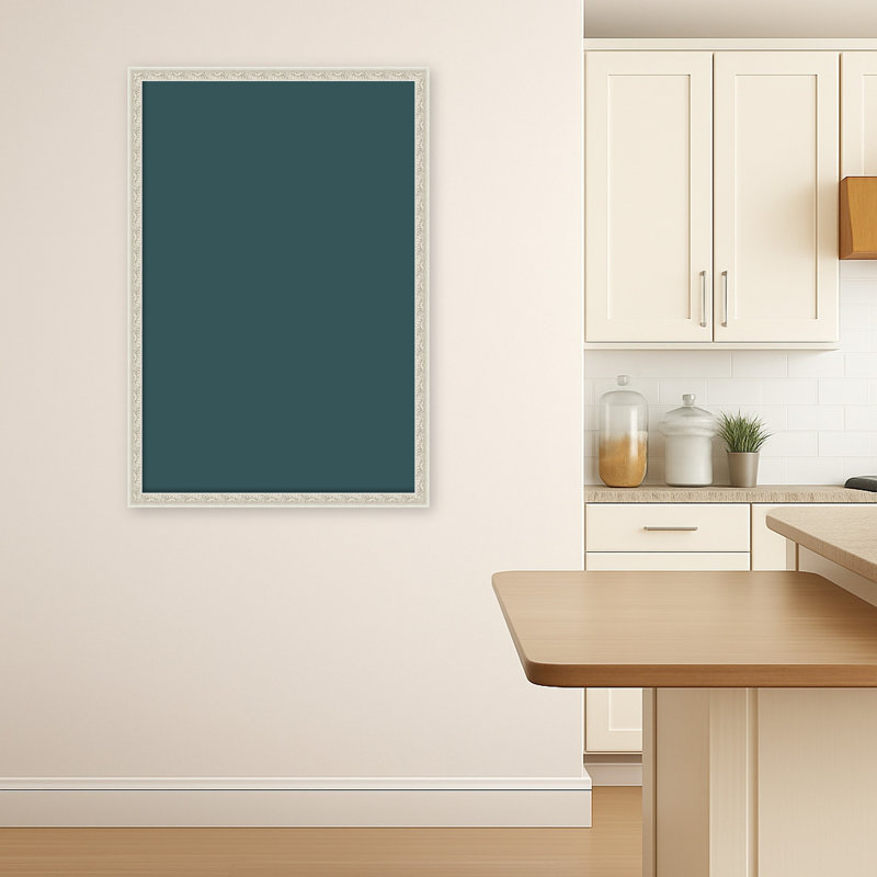 Tableau d'affichage encadré en tissu, babillard sarcelle 38x26, Bethany Silver