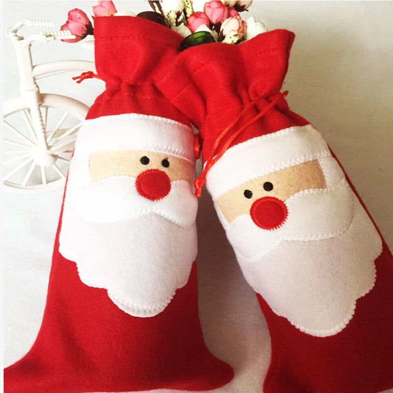 5 PCS père Noël, couvre-bouteilles de vin, bonhomme de neige, fête de table, décoration de Noël