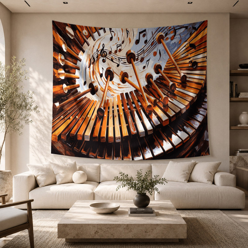 Tapisserie murale musique Marimba, 26 po x 36 po