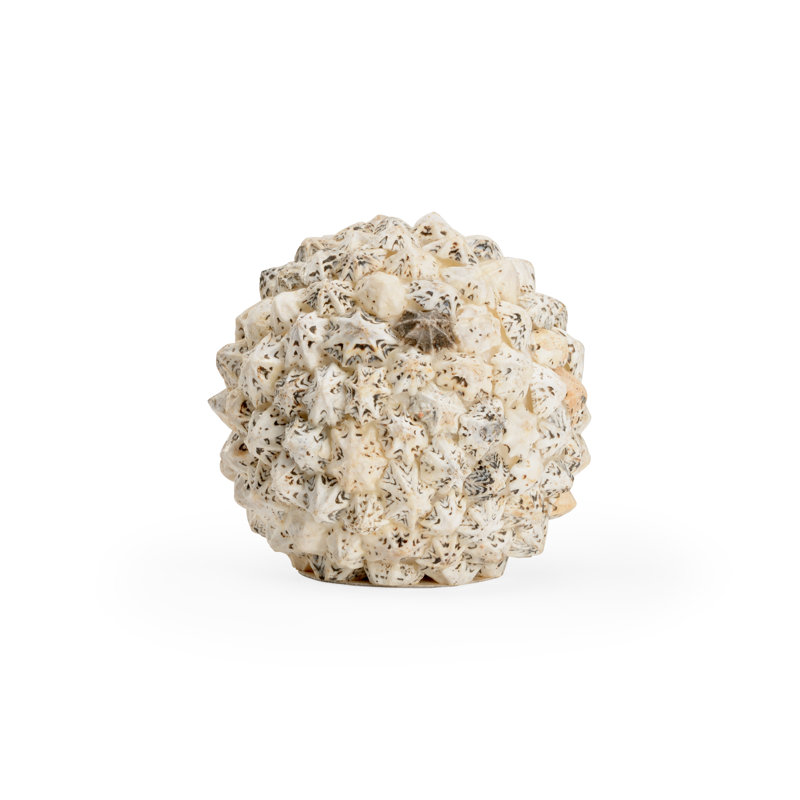 Shell Ball Sculpture, 5.3" H x 5.8" W x 5.8" D