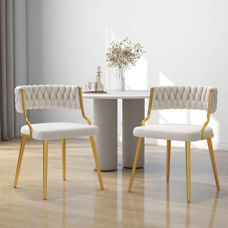 Christal Upholstery Dining Chair, Ivory