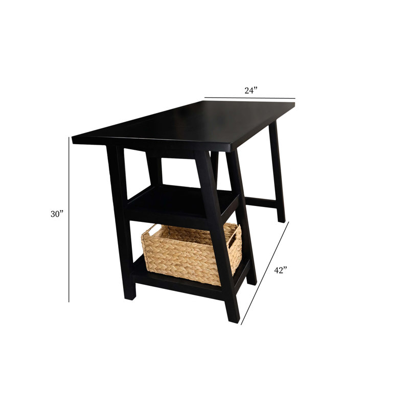 Bureau en bois massif Ressemblant, Noir