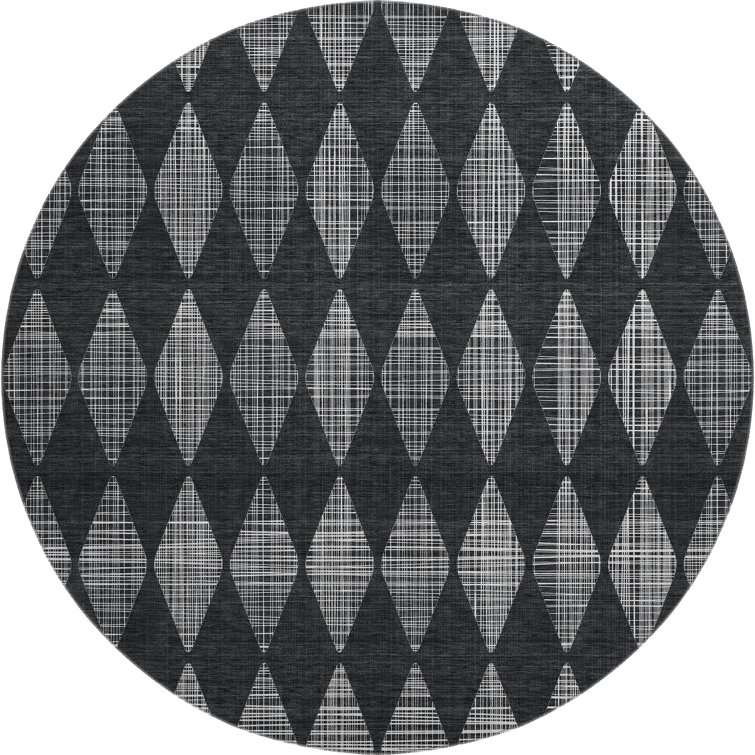 Premium Machine Washable Cerrito AMF578 Charcoal Rug