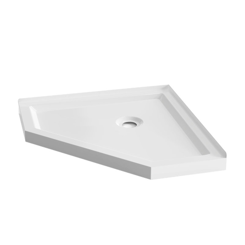 Rainlex 36 in D x 36 in W x 3.4 in H Neo Angle Corner Shower Base White, White