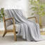 Couverture rafraîchissante en coton de bambou, gris, confort moderne pour la maison