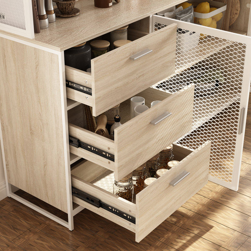 Garde-manger 68,5 po Zelpha, Beige / Blanc