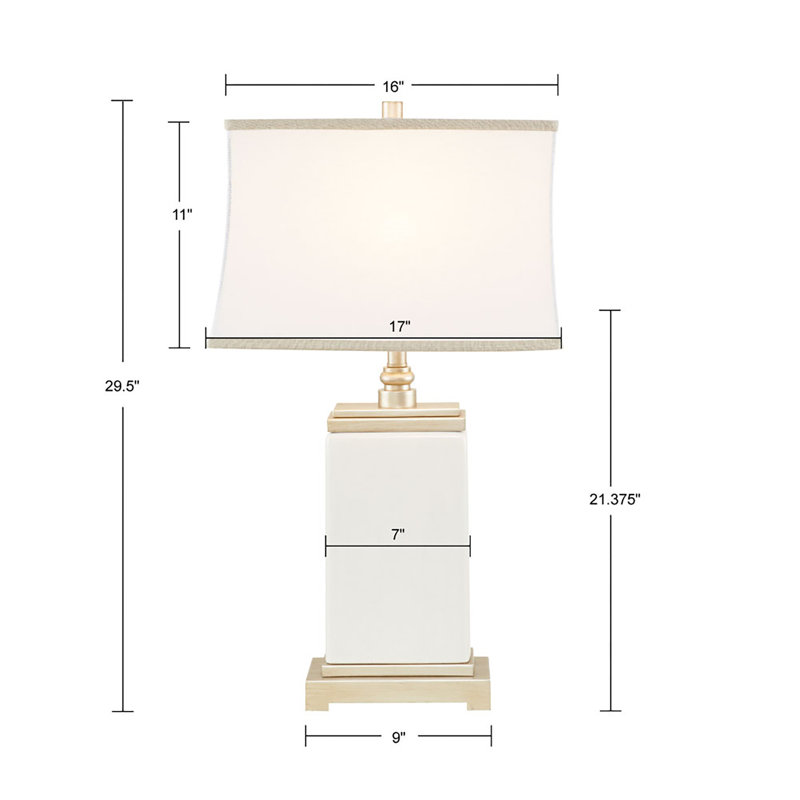 Colette Ivory Rectangular Ceramic Table Lamp