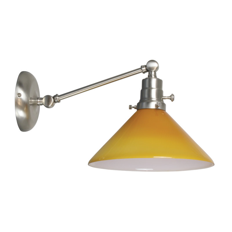 Plug-in Swing Arm Sconce, Amber, Oil Rubbed Bronze