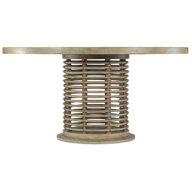 Surfrider Rattan Round Dining Table, Natural, 48" W x 48" L