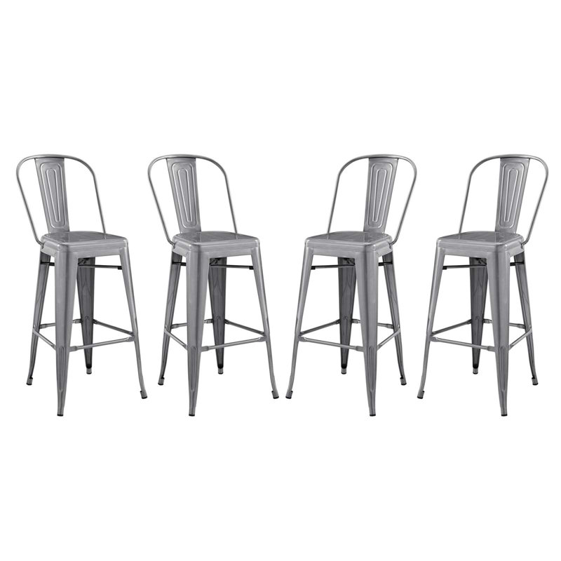Tabouret de bar Promenade par Modway, Métal industriel