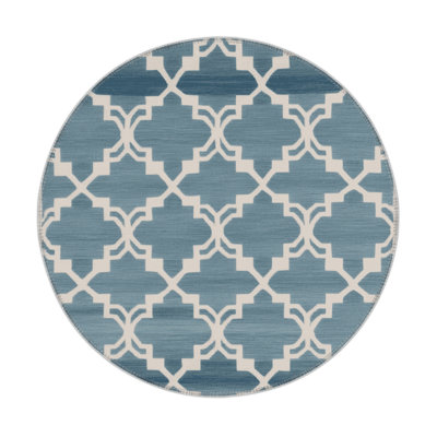 Tapis bleu intérieur et extérieur Trellis