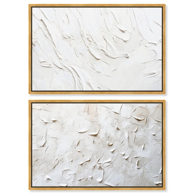 «Golden Tranquility Abstract Duo», art mural minimaliste sur toile par Art Remedy