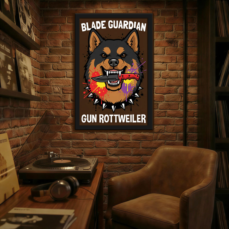 Chien Rottweiler, H 36 po x l 24 po