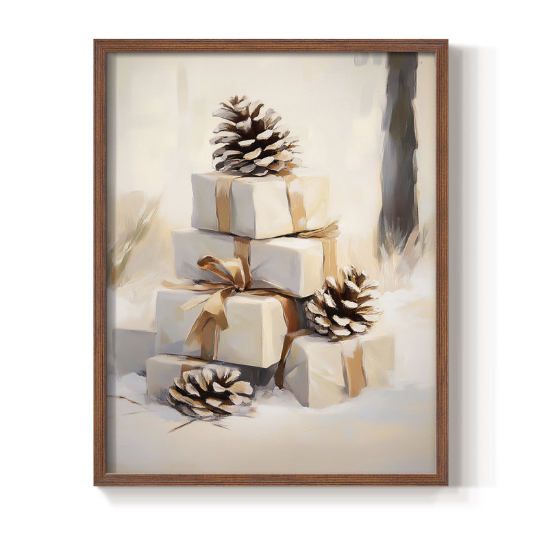Art des Fêtes de Noël - Série 2 - CECXI, reproduction encadrée - bois massif, H 11 po x l 9 po, Noyer