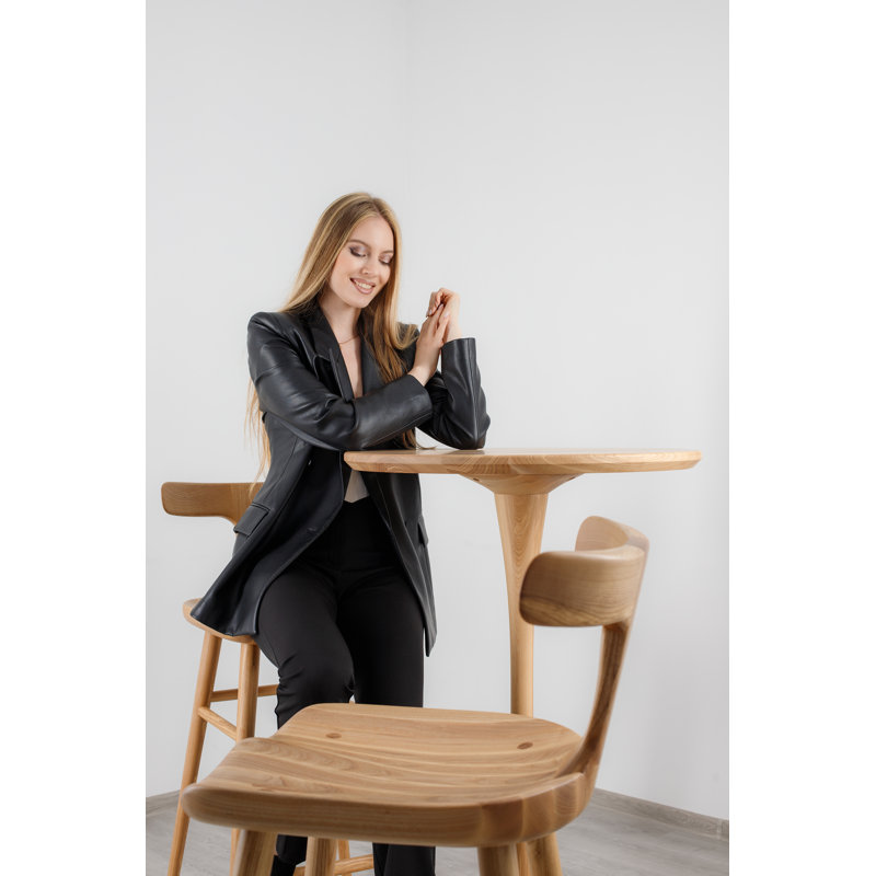 Anvil Chair With Back, Counter Stool (25” Seat Height), Matte Ash