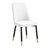 Luxurious Dining Table Set With Marble Pattern Glass Top And Golden Legs