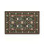Petit tapis vintage à motif floral, bordure rouge foncé, 120 x 80 cm