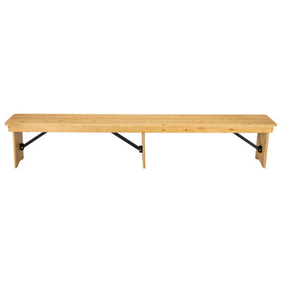 Banc de ferme pliable en pin massif 8 pi x 12 po Aleksandra