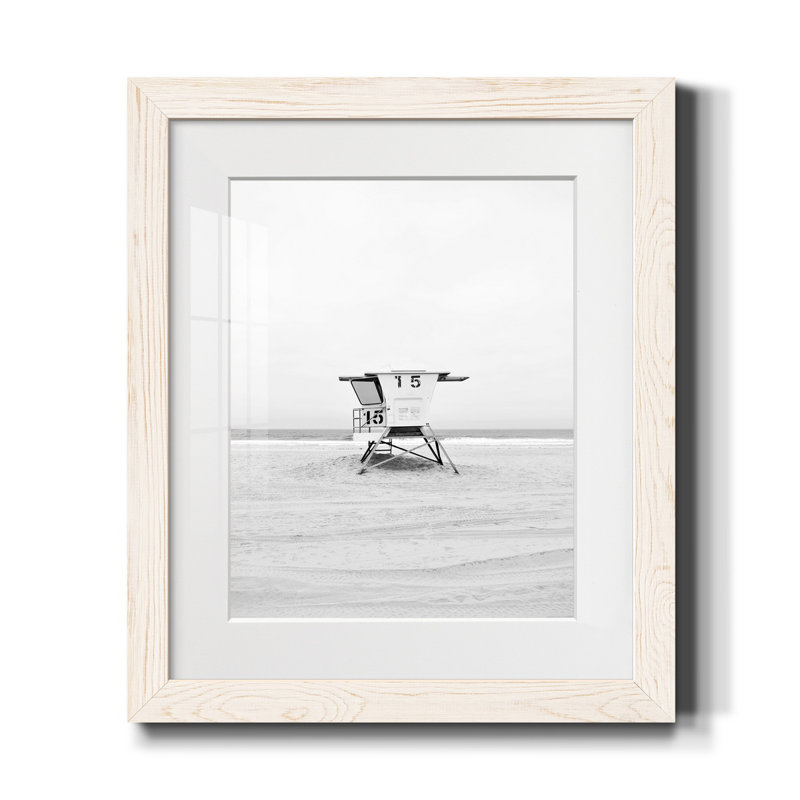 Mission Beach - reproduction de photo sur papier encadrée, H 24 po x l 18 po x P 1,5 po, Blanc