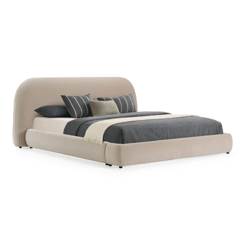 Salvatore - Lit beige moderne, Très grand lit