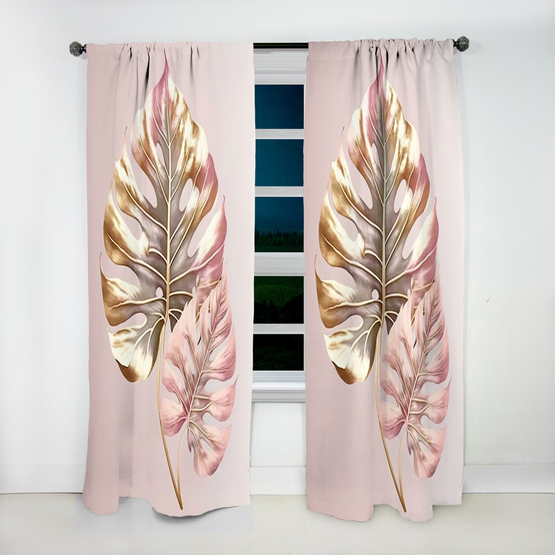 Adalyn - Leaf III - Ferns Curtain - Velvet Room Darkening - 1 panel, 52" W x 63" L