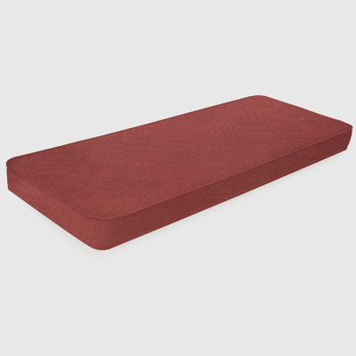 Coussin de banc pour l'extérieur de 2 po d'épaisseur et de 22 po de largeur sur mesure avec housse en chenille imperméable, mousse haute résilience 75D, fond gris antidérapant et passepoil double