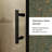 48.in W X 72.in H Shower Door - Clear Tempered Glass, Black Handle, , & Waterproof Construction Adjustable, Aesthetics