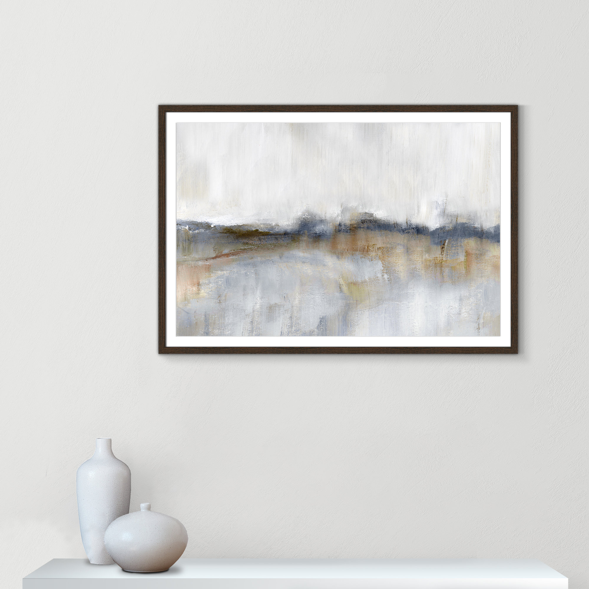 Autumnal Tide by Nan, 29.5" H x 41.5" W x 0.75" D, Walnut Framed