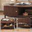 Table basse 31,5 "avec rangement, porte d'armoire coulissante