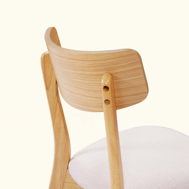 Mid-Century Frame Upholstered Dining Chairs, Set Of 4, Durable And Stylish, 4, Natural