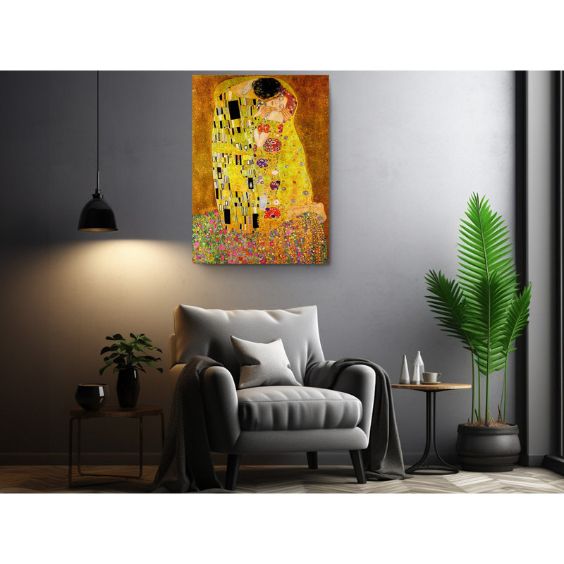 «The Kiss» par Gustav Klimt - Modern Elegant Decor Wall Art - impressions sur toile - reproduction de chef-d'œuvre, reproduction de peinture