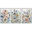 «Vivid Spring Blue Watercolor Wildflowers Modern Colorful Decor», ensemble de 3 reproductions d'art encadrées sur toile-99077906-99077905