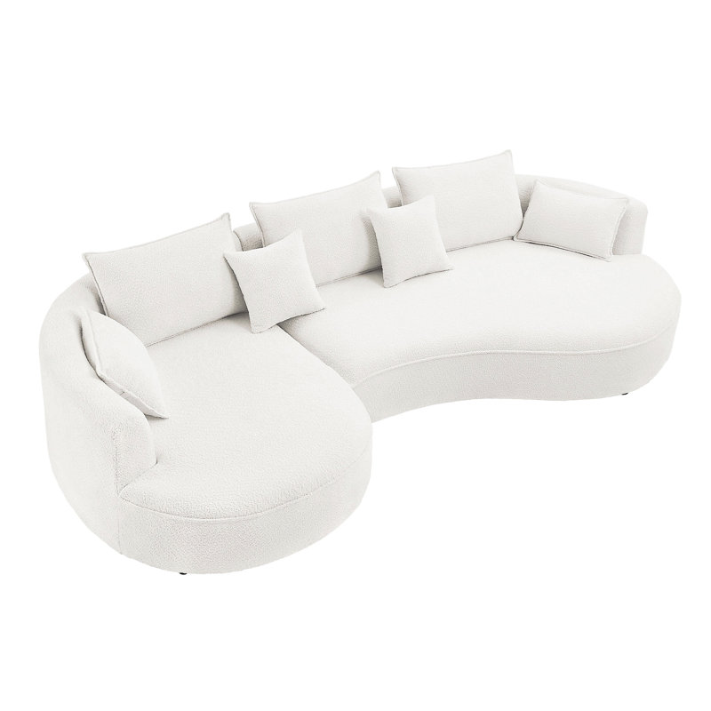 Curved Sofa With Ingenious Shape White