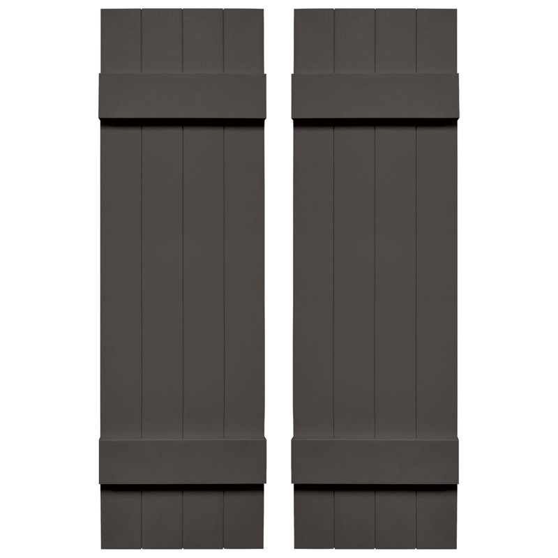 Builders Edge, volets sur mesure TailorMade jointés, volets Board-n-Batten, avec volets à volets, Gris tuxedo, 38"