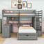 Lit superposé double en bois double avec bureau, tablettes et 8 tiroirs-2039917118