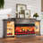 Alvilda 3-Sided Fireplace TV Stand with Adjustable Shelves & LED Light-144371011-144371010