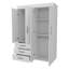 Armoire 4 portes avec tiroirs et tablette