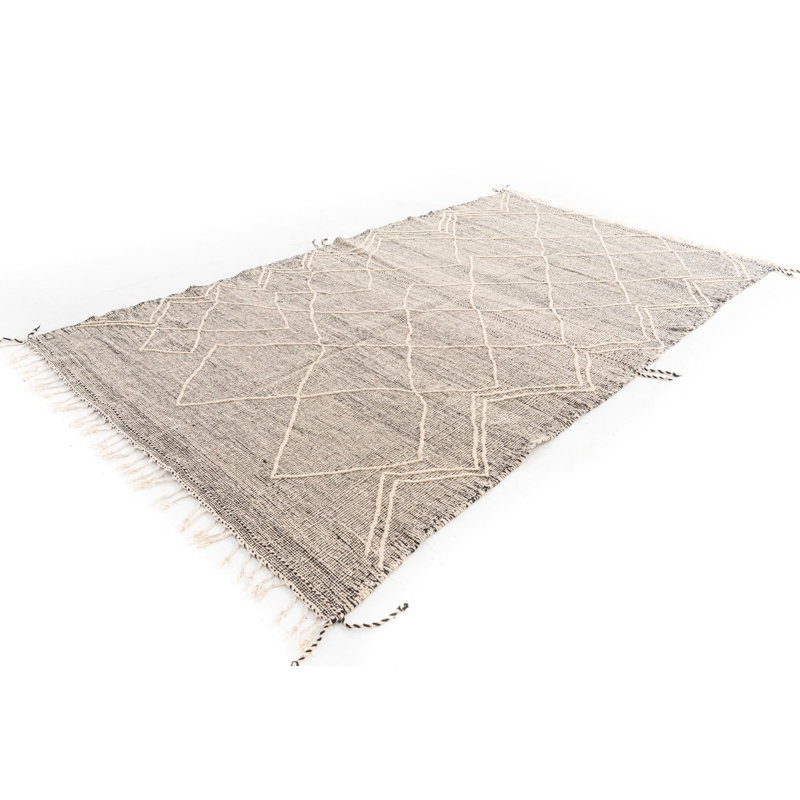 Tapis noir et blanc Orpheus