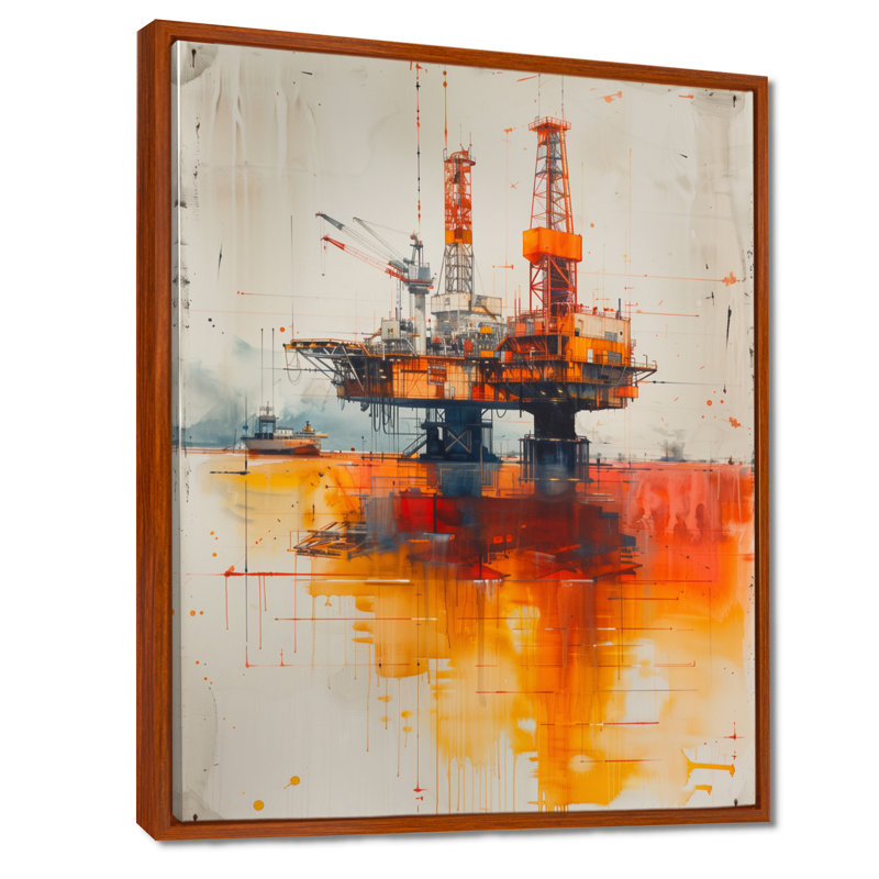 Impression sur toile Orange Orange, Toile avec cadre flottant brun, H 24 po x l 32 po x P 1 po
