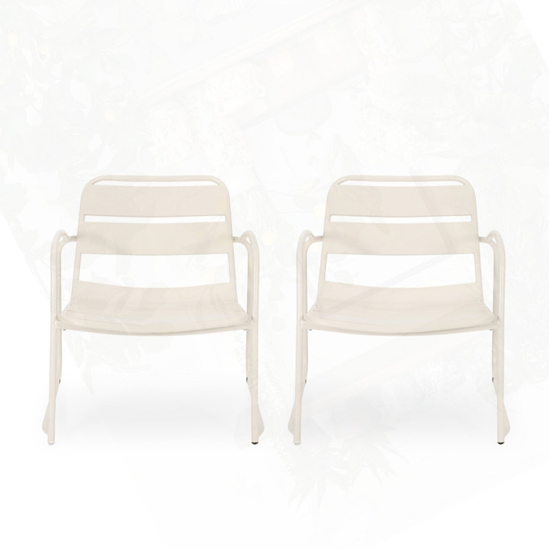 Chaise d'extérieur en fer, Blanc mat