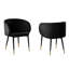 Fauteuil d'appoint en velours noir avec bordure dorée-1052020939