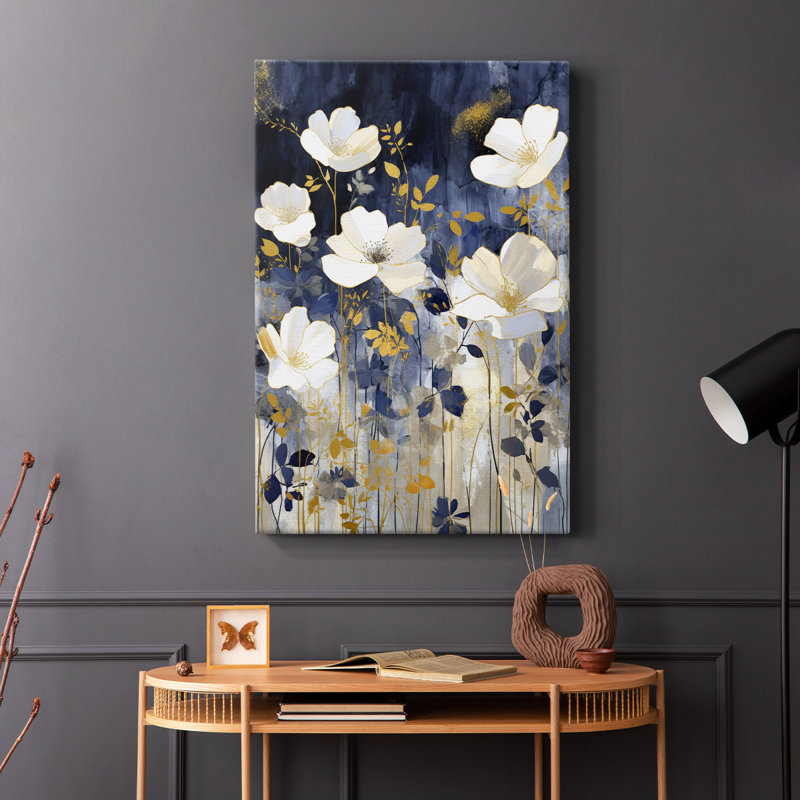 FLORAL Series CCCCLXVVII - Toile tendue avec châssis de qualité supérieure - Prêt à être accroché, H 48 po x l 32 po