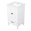 Meuble-lavabo de salle de bain de 20 pouces avec lavabo encastré, armoire à deux portes, un tiroir, butée de porte magnétique, poignées en métal noir, finition peinte, design moderne en céramique autoportant.