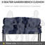 Coussins Tie-On bleu foncé pour 3 bancs de patio et 3 coussins rembourrés, rembourrés et rembourrés