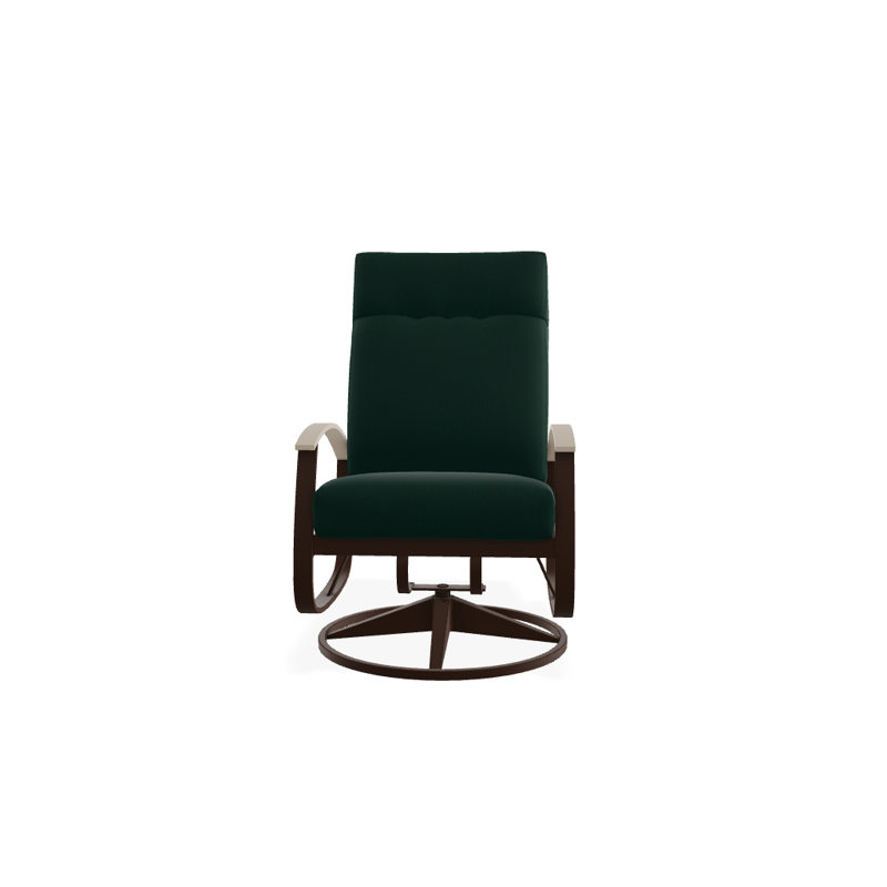Chaise de patio pivotante avec coussins Askar, Toile Sunbrella® vert forêt, Désert P60, Kona texturé