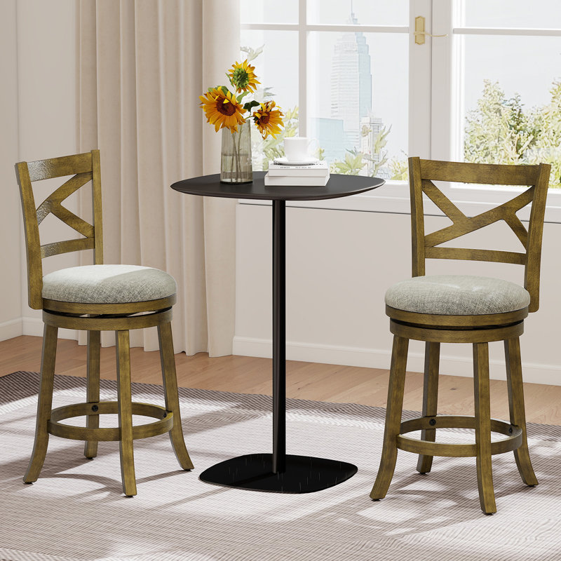 Tabourets de bar pivotants August Grove® gris, Tabouret de comptoir (siège d'une hauteur de 25 p, 4