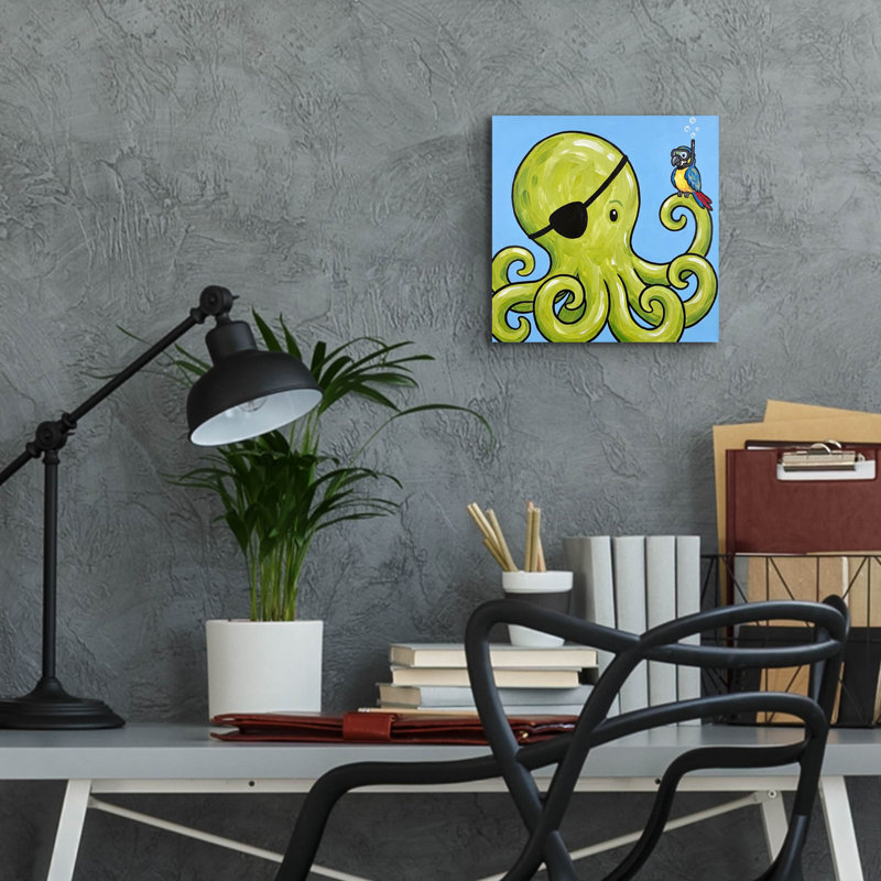 «Pirate Friends» par Rich Monet, art mural en verre acrylique, 12 po x 12 po, 12 po x 12 po