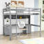 Lit mezzanine double avec bureau, tiroirs et tablettes Maxeys-1364489271