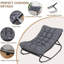 Chaises berçantes 2 pièces Papasan avec coussins, structure en métal, intérieur / extérieur